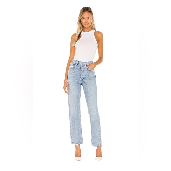 AGOLDE 90's High Rise Straight Leg Loose Fit Organic Cotton Jeans- Size 24 - Picture 2 of 15